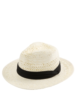 Woven Fedora Summer Straw Hat HA320103 IVORY